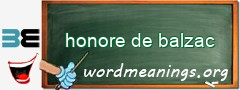 WordMeaning blackboard for honore de balzac